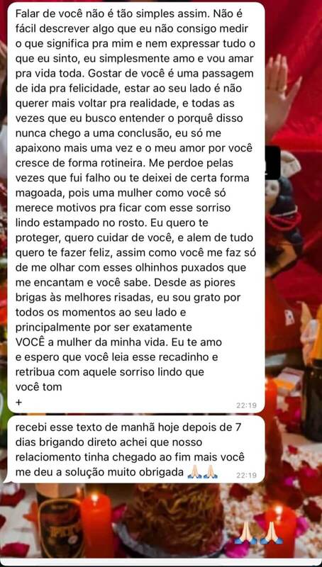 Depoimento WhatsApp — Pai Fábio de Ogum